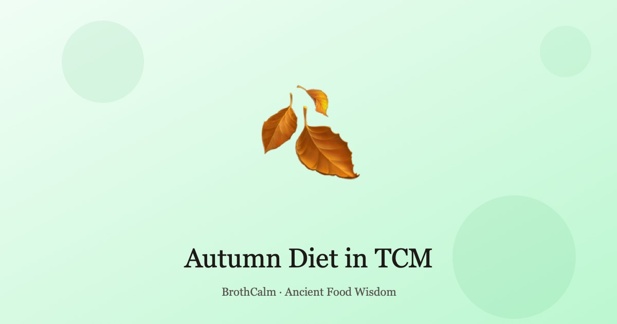 Autumn Diet in TCM — Moistening the Lungs for Fall Wellness