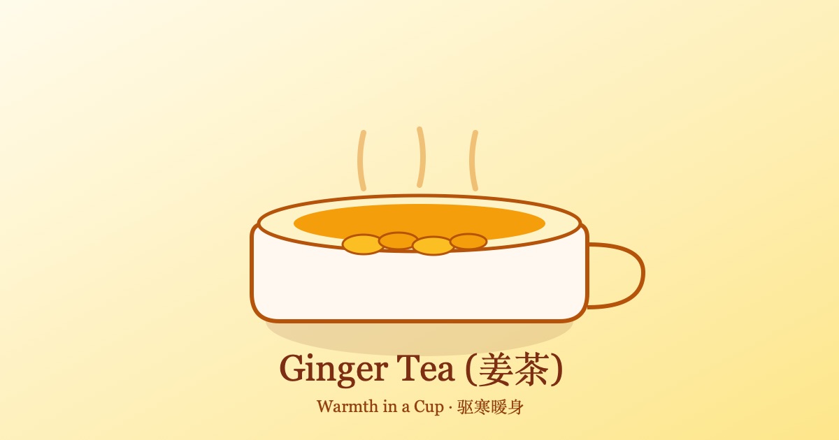 A warming cup of ginger tea with fresh ginger slices