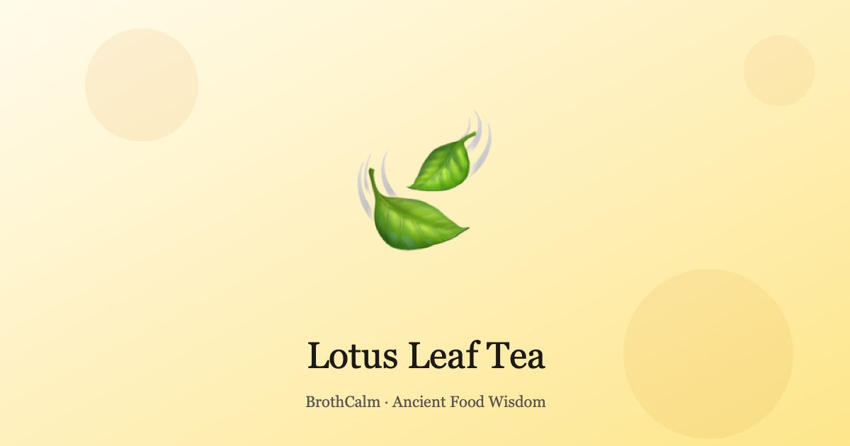 Lotus Leaf Tea — The Summer Detox Brew