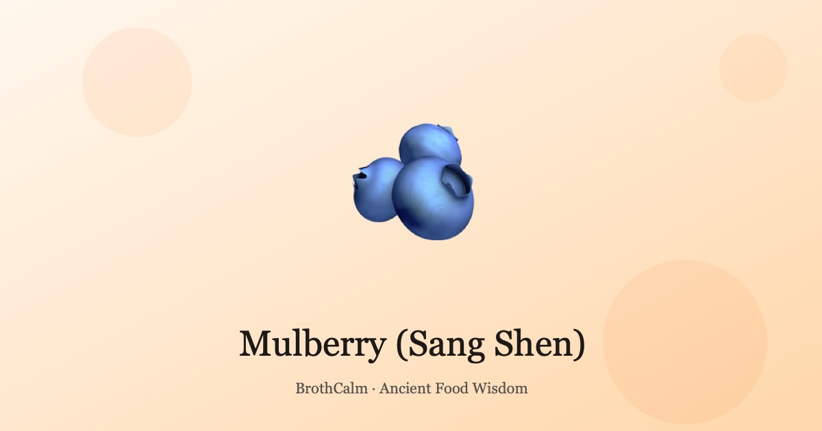 Mulberry (Sang Shen) — The Sweet Blood-Nourishing Berry