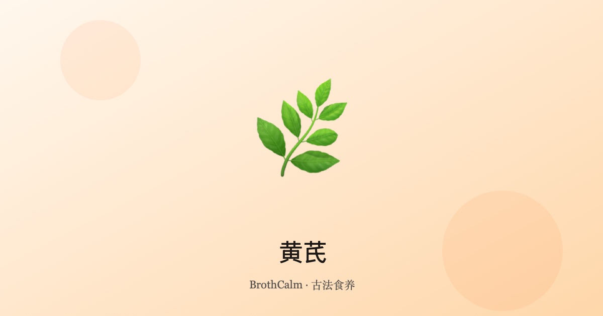 黄芪 — 补气固表之长