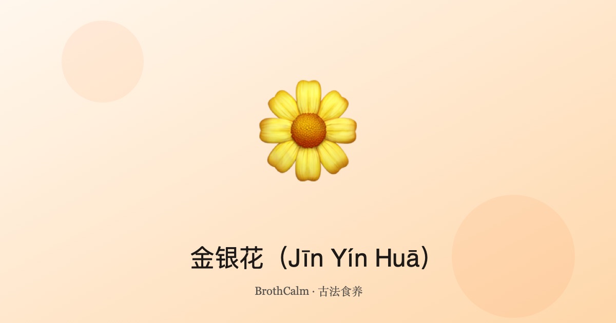 金银花（Jīn Yín Huā）—— 天然清热消炎药