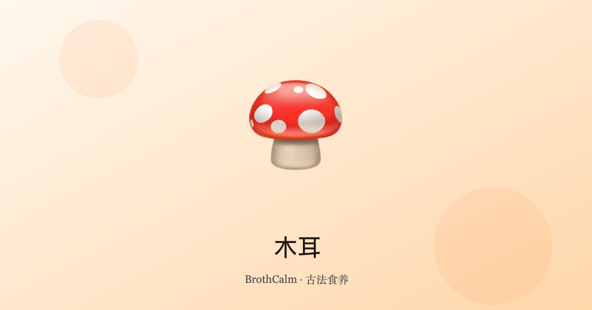 木耳 — 中医凉血排毒食用菌